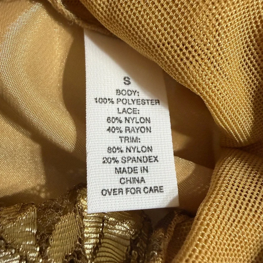 Victoria's Secret Gold Satin Lace Chemise